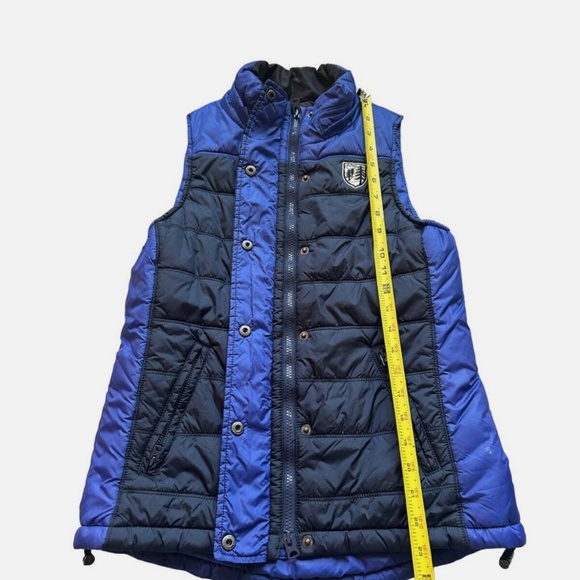 American Eagle Outfitters Puffer Vest Jacket | Navy &  Cobalt Blue | Size: Small - Picture 6 of 7